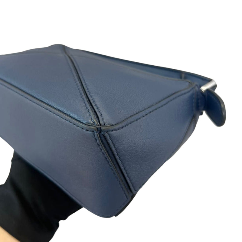 Calfskin Mini Puzzle Bag Blue SHW