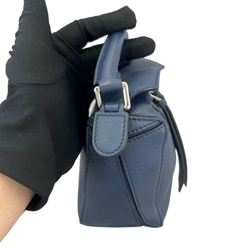 Calfskin Mini Puzzle Bag Blue SHW
