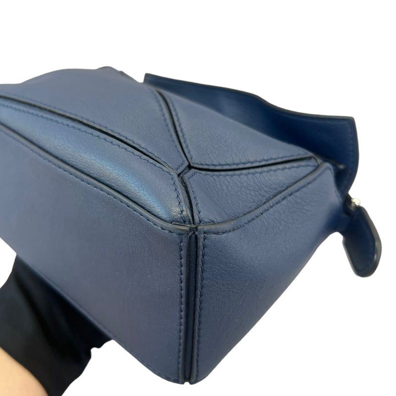 Calfskin Mini Puzzle Bag Blue SHW
