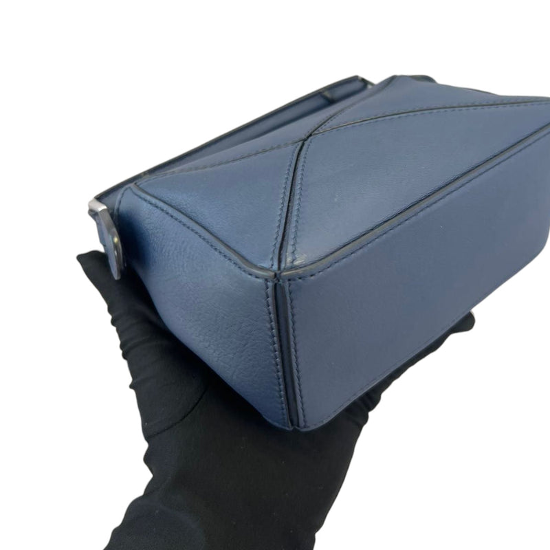 Calfskin Mini Puzzle Bag Blue SHW