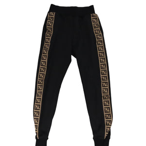 Black With Brown and Beige FF Side Stripe Track Pants Size 38