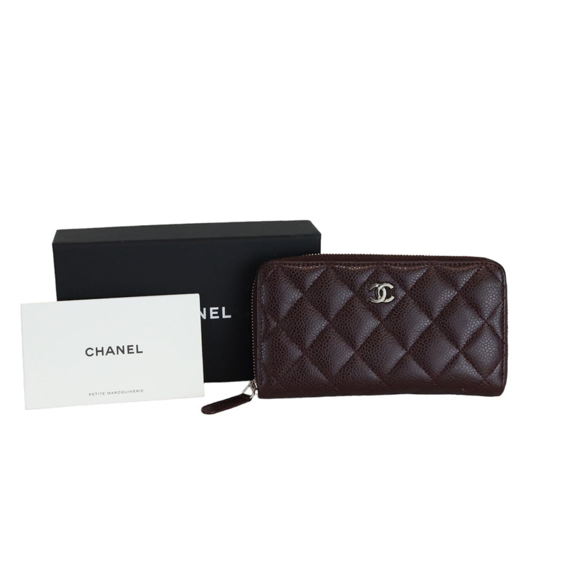 CHANEL 2023 Cruise Calfskin Plain Leather Small Wallet Logo Card Holders  (AP0214 B09731 NL296)