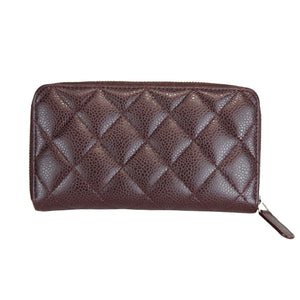 Caviar Quilted Brilliant Zip Around Wallet Purple SHW