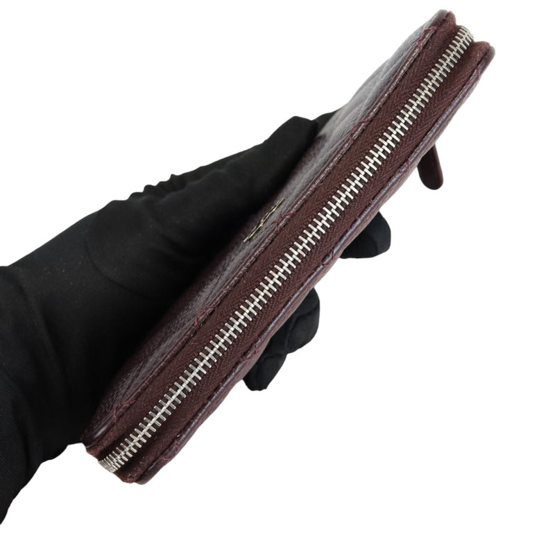 Caviar Quilted Brilliant Zip Around Wallet Purple SHW