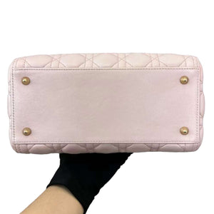 Lambskin Cannage Medium Lady Dior Pink GHW