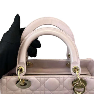 Lambskin Cannage Medium Lady Dior Pink GHW