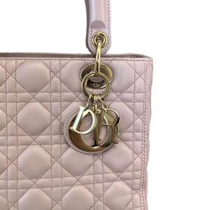 Lambskin Cannage Medium Lady Dior Pink GHW