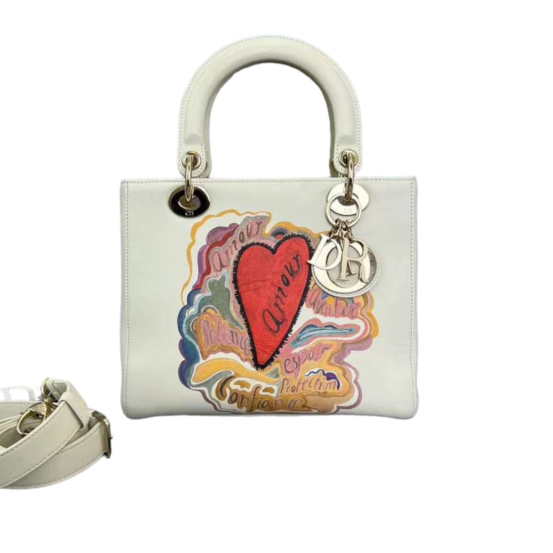 Medium Lady Dior Heart Limited Edition Amour Print Multicolor GHW