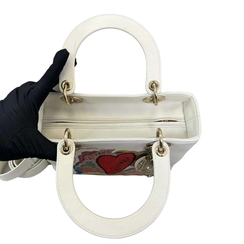 Lady Dior Medium Heart Limited Edition Amour Print Multicolor GHW