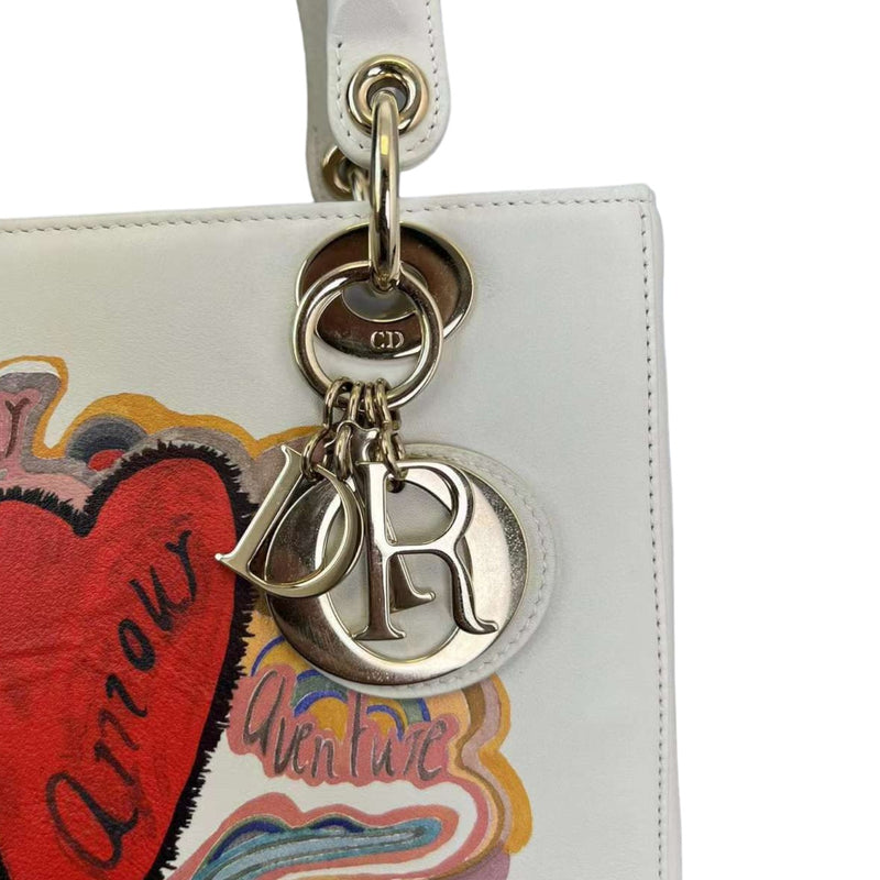 Medium Lady Dior Heart Limited Edition Amour Print Multicolor GHW