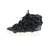 Hollow Out Flower Sneakers Leather Black Size 37
