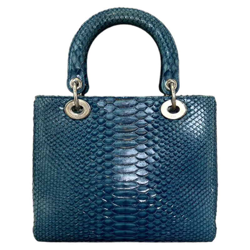 Lady Dior Medium Python Blue SHW