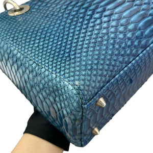 Lady Dior Medium Python Blue SHW