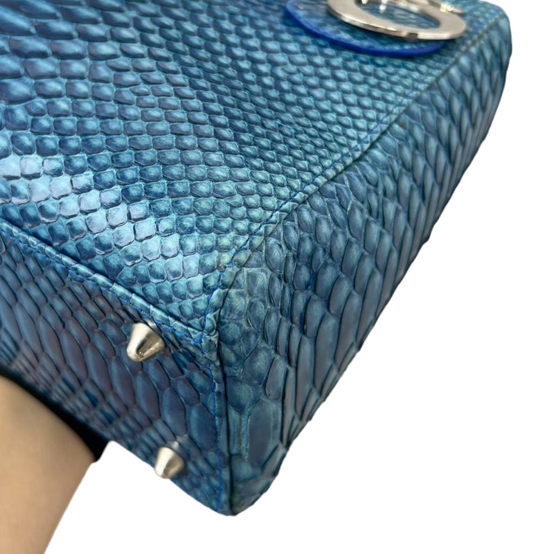 Lady Dior Medium Python Blue SHW