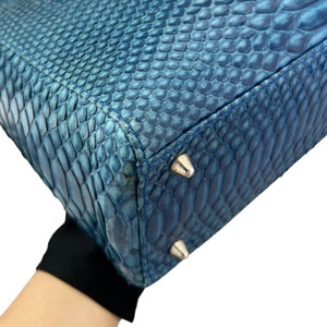 Lady Dior Medium Python Blue SHW