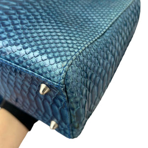 Lady Dior Medium Python Blue SHW