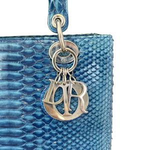 Lady Dior Medium Python Blue SHW