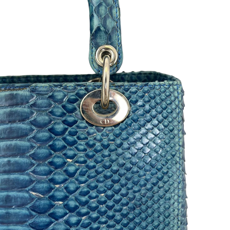 Lady Dior Medium Python Blue SHW