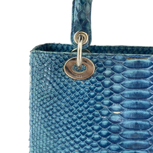 Lady Dior Medium Python Blue SHW