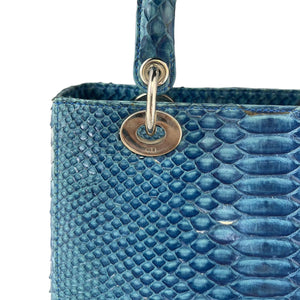 Lady Dior Medium Python Blue SHW