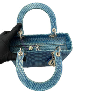 Lady Dior Medium Python Blue SHW