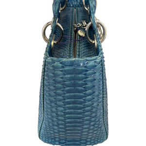 Lady Dior Medium Python Blue SHW