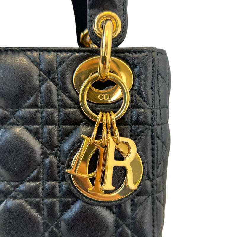 Mini Lady Dior Lambskin Cannage Black GHW