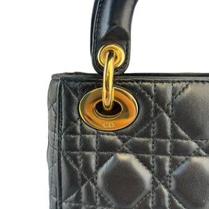 Mini Lady Dior Lambskin Cannage Black GHW