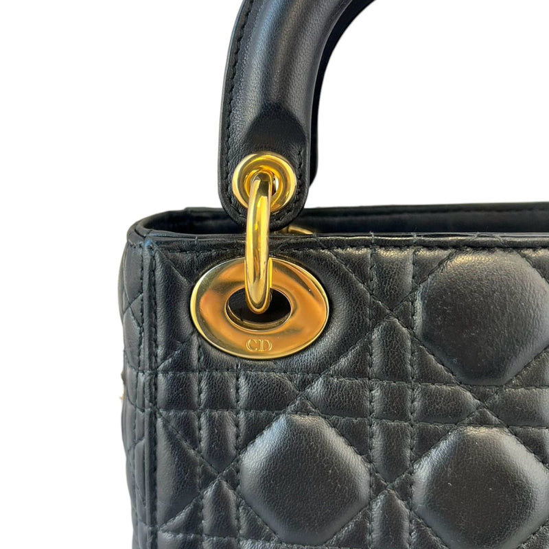 Mini Lady Dior Lambskin Cannage Black GHW