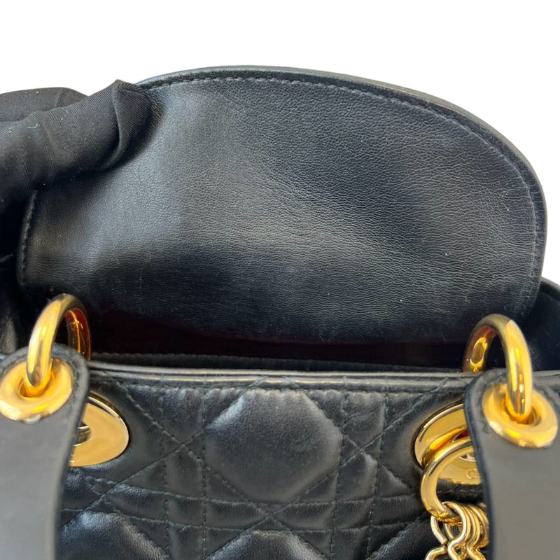 Mini Lady Dior Lambskin Cannage Black GHW