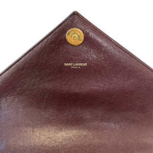 Medium College Bag Chevron Monogram Burgundy GHW