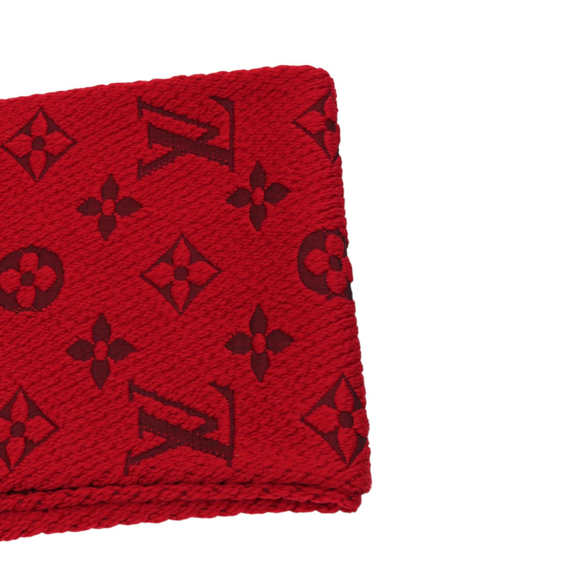 Logomania Silk Wool Scarf Red