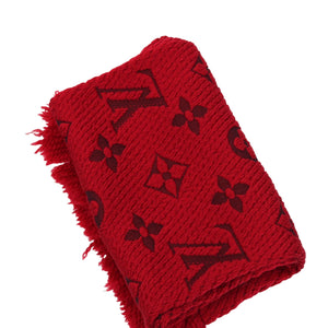 Logomania Silk Wool Scarf Red