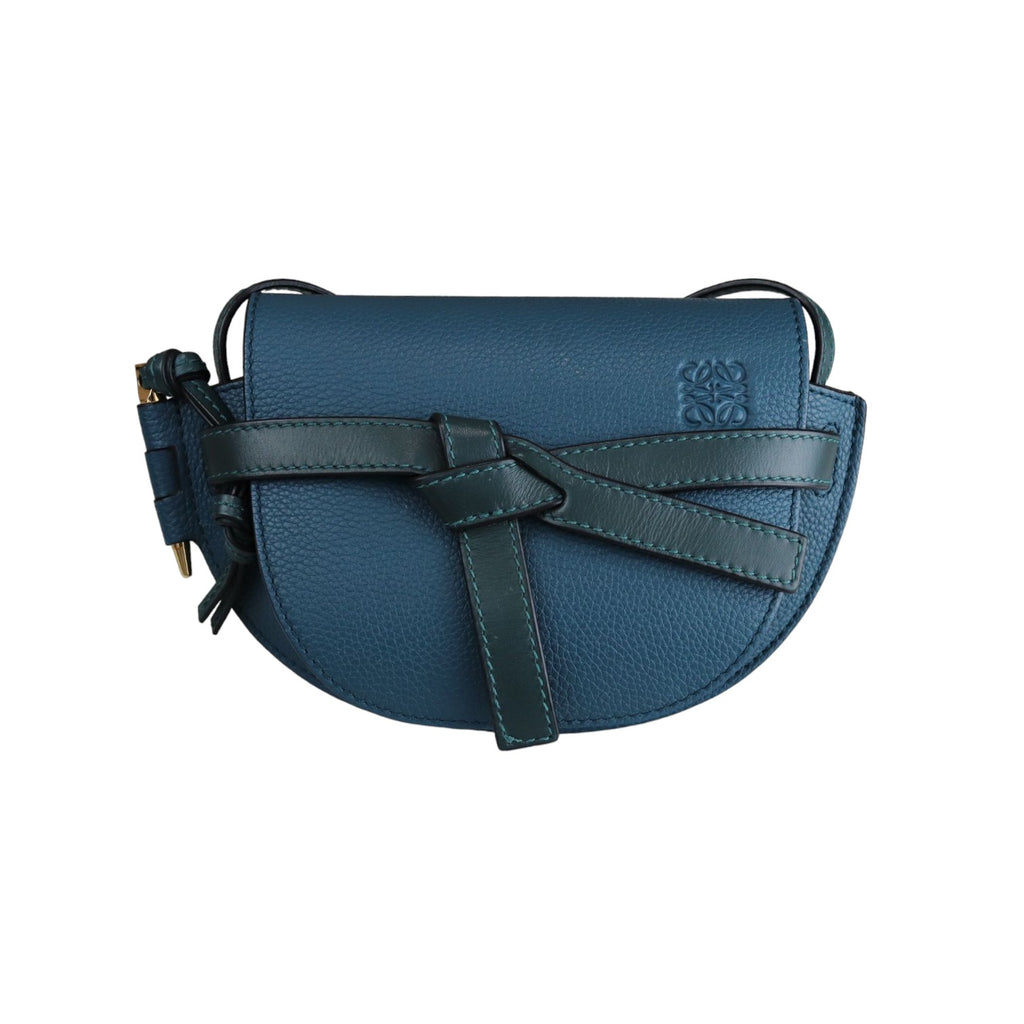 Mini Gate Crossbody Grained Calfskin Blue GHW