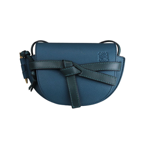Pandora Box Leather Crossbody Bag Blue
