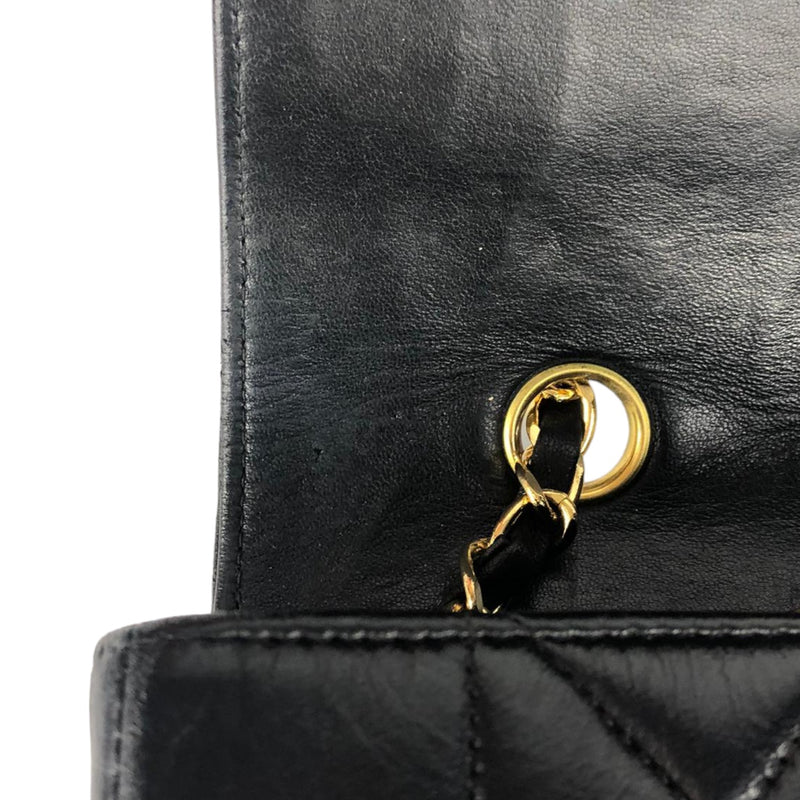 Diana Small Single Flap Lambskin Quilted Black GHW