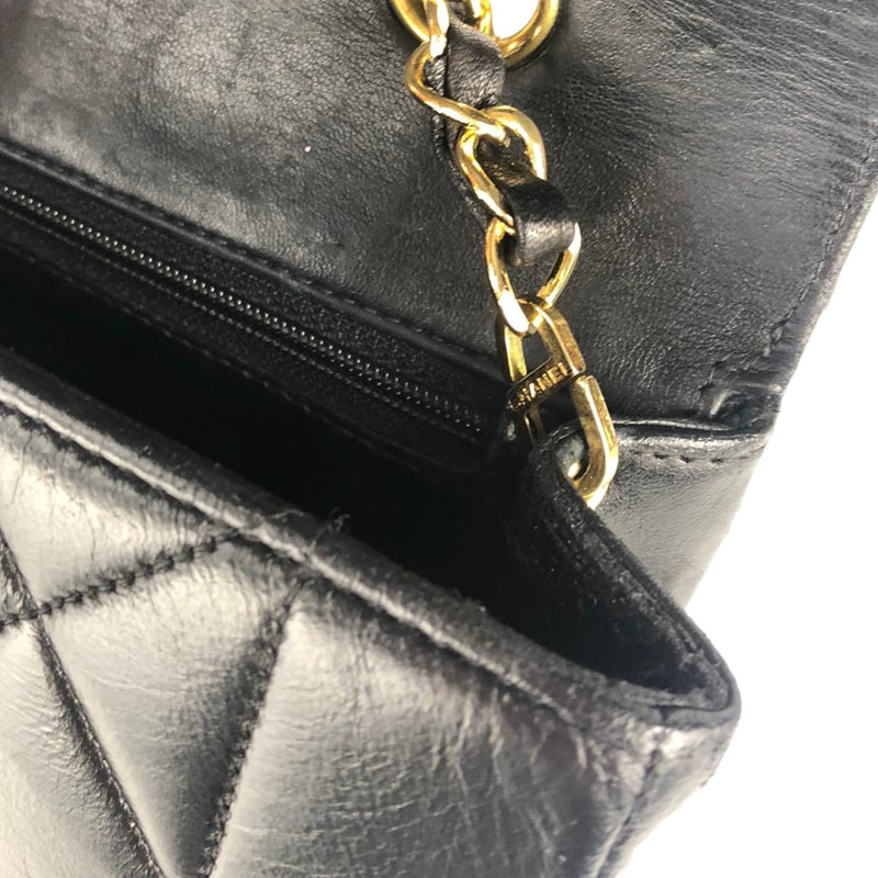 Diana Small Single Flap Lambskin Quilted Black GHW