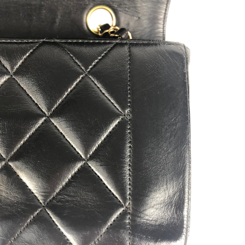 Diana Small Single Flap Lambskin Quilted Black GHW