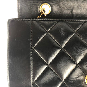 Diana Small Single Flap Lambskin Quilted Black GHW