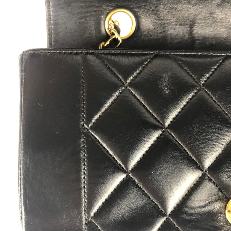 Diana Small Single Flap Lambskin Quilted Black GHW