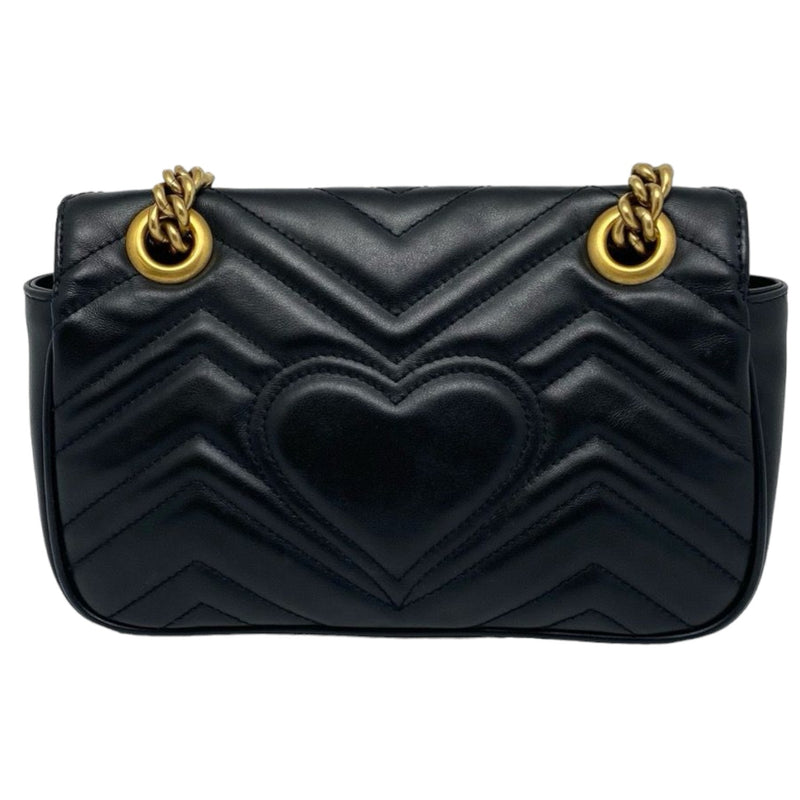 GG Marmont Mini Calfskin Matelasse Black GHW