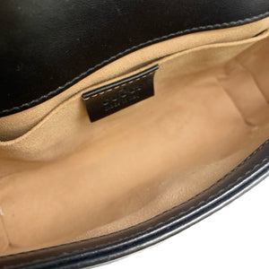 GG Marmont Mini Calfskin Matelasse Black GHW