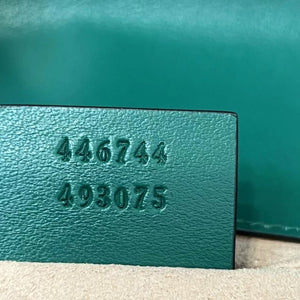 Mini GG Marmont Calfskin Matelasse Emerald Green GHW