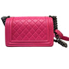 New Small Boy Flap Lambskin Quilted Pink RHW