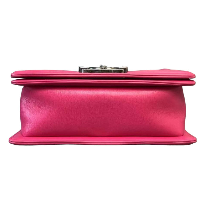 New Small Boy Flap Lambskin Quilted Pink RHW