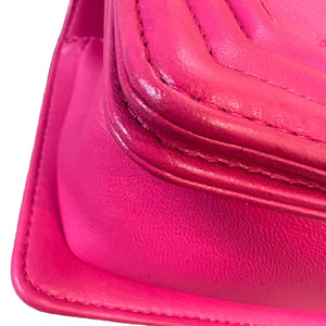 New Small Boy Flap Lambskin Quilted Pink RHW