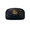GG Marmont Small Chain Shoulder Velvet Matelasse Brown GHW