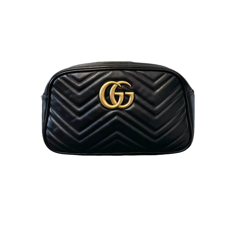 GG Marmont Camera Bag Shoulder Small Calfskin Black GHW