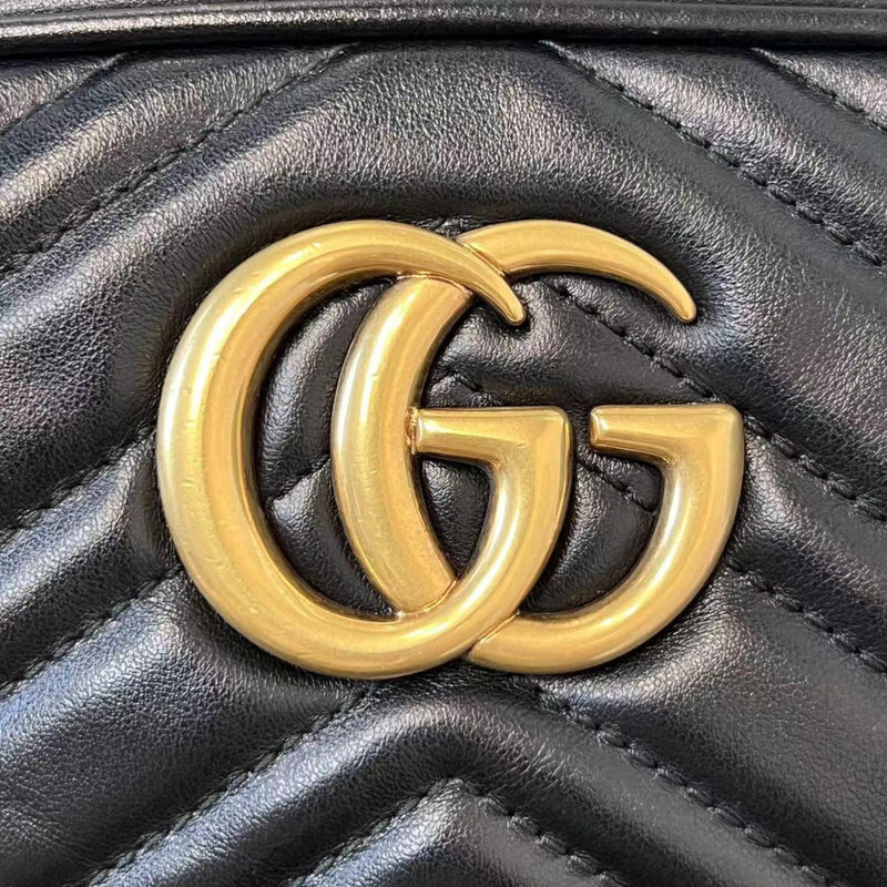 GG Marmont Camera Bag Shoulder Small Calfskin Black GHW