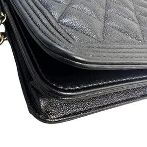 Boy Wallet on Chain WOC Caviar Black GHW